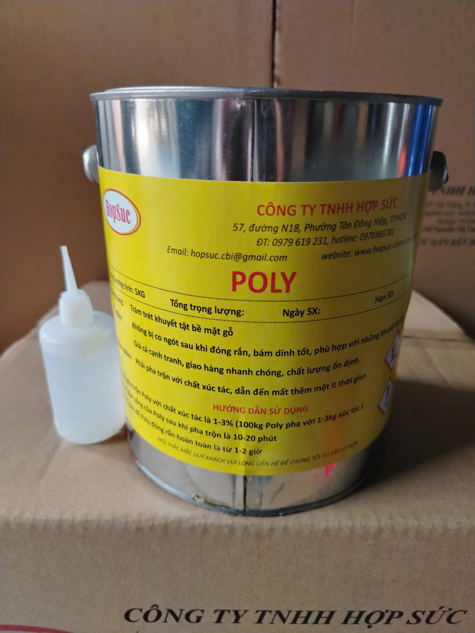 Bột trét gỗ giá rẻ Hợp Sức dùng cho xưởng gỗ và sản xuất nội thất